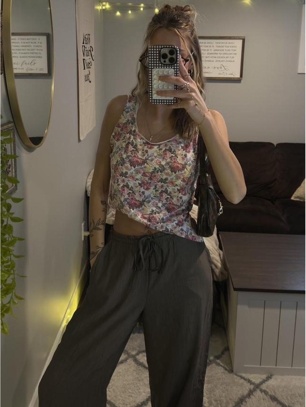Y2K Floral Lace Trim Tank Top 🌸